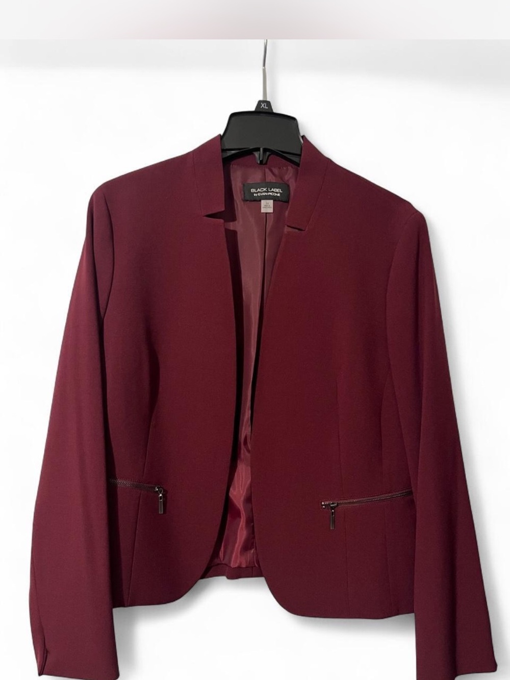 Evan Picone Women's Burgundy Open Blazer Jacket